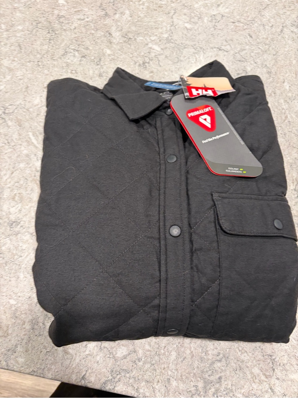 Helly Hansen Isjford Primaloft Insulated Shacket Black Quilted Snap-Front Jacket - Picture 8 of 16